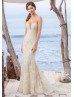 Plunging Sweetheart Neck Ivory Lace Tulle Classic Wedding Dress